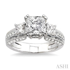 1 1/4 ctw Diamond Semi-Mount Engagement Ring in 18K White Gold