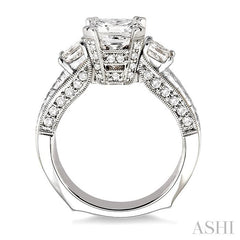 1 1/4 ctw Diamond Semi-Mount Engagement Ring in 18K White Gold