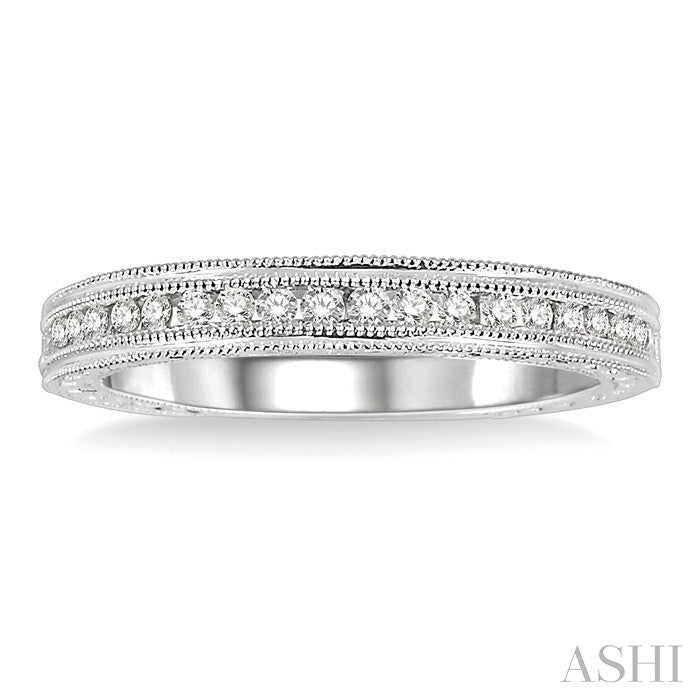 1/4 Ctw Round Cut Diamond Matching Wedding Band in 14K White Gold