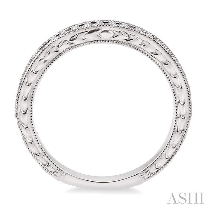 1/4 Ctw Round Cut Diamond Matching Wedding Band in 14K White Gold