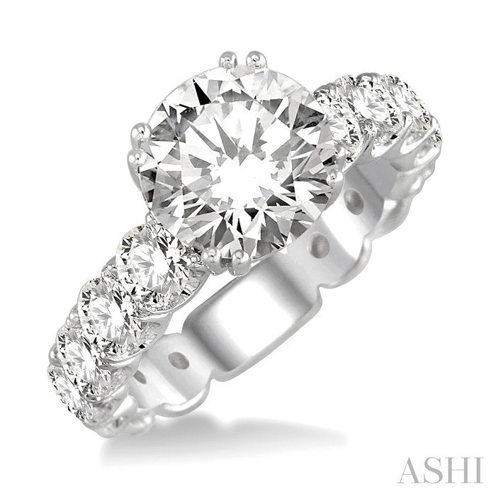 2 Ctw Diamond Semi-Mount Engagement Ring in 18K White Gold