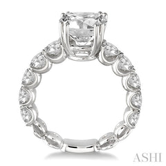 2 Ctw Diamond Semi-Mount Engagement Ring in 18K White Gold