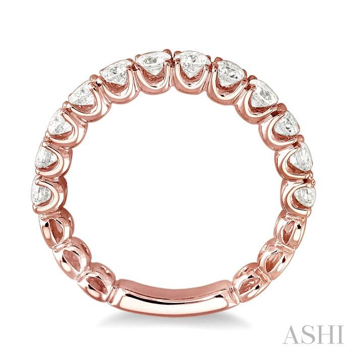3/4 Ctw Round Cut Diamond Wedding Band in 14K Rose Gold