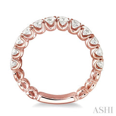 3/4 Ctw Round Cut Diamond Wedding Band in 14K Rose Gold