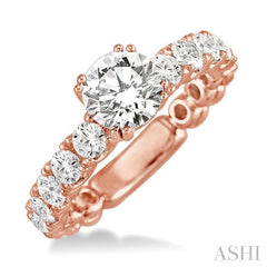 5/8 Ctw Diamond Semi-Mount Engagement Ring in 14K Rose Gold