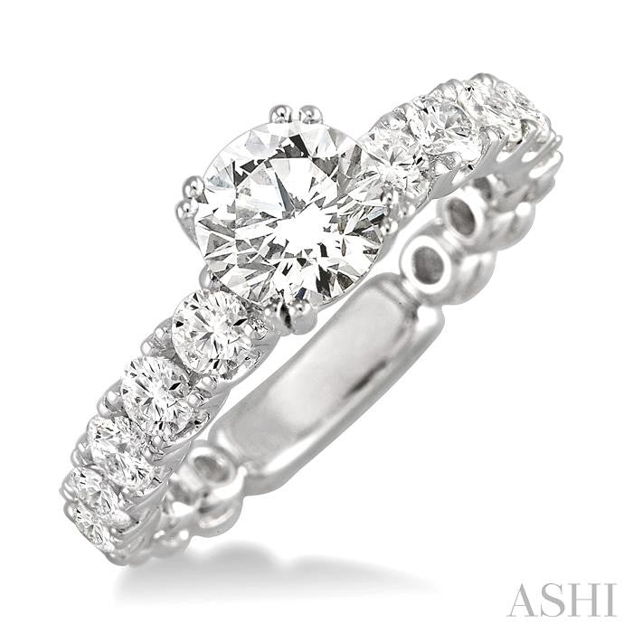 5/8 Ctw Diamond Semi-Mount Engagement Ring in 14K White Gold