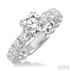 5/8 Ctw Diamond Semi-Mount Engagement Ring in 14K White Gold