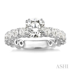 5/8 Ctw Diamond Semi-Mount Engagement Ring in 14K White Gold