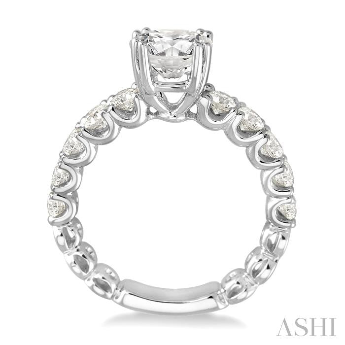 5/8 Ctw Diamond Semi-Mount Engagement Ring in 14K White Gold