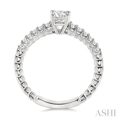 1/4 Ctw Round Cut Diamond Semi-Mount Engagement Ring in 14K White Gold