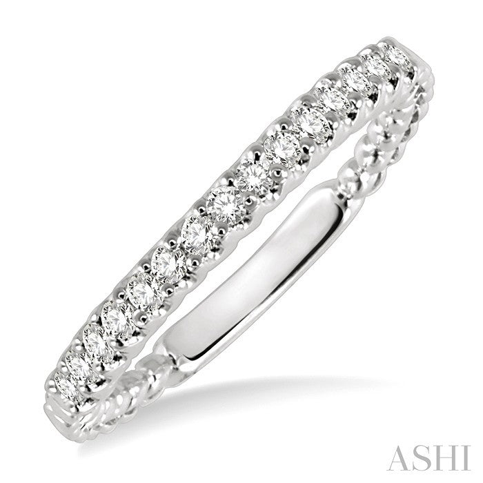 1/4 Ctw Round Cut Diamond Matching Wedding Band in 14K White Gold