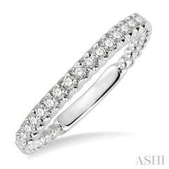 1/4 Ctw Round Cut Diamond Matching Wedding Band in 14K White Gold