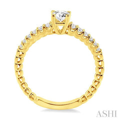 1/4 Ctw Round Cut Diamond Semi-Mount Engagement Ring in 14K Yellow Gold
