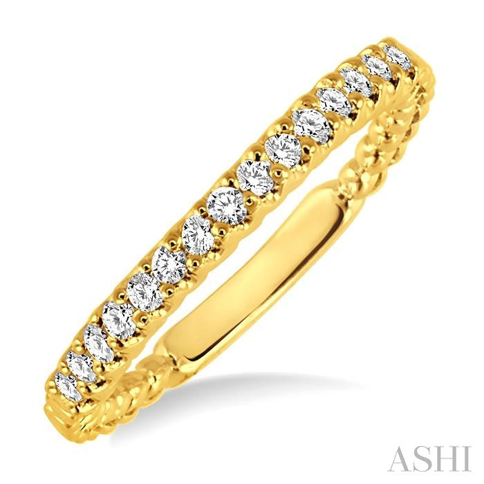 1/4 Ctw Round Cut Diamond Matching Wedding Band in 14K Yellow Gold