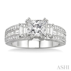 1 1/4 Ctw Diamond Semi-Mount Engagement Ring in 18K White Gold