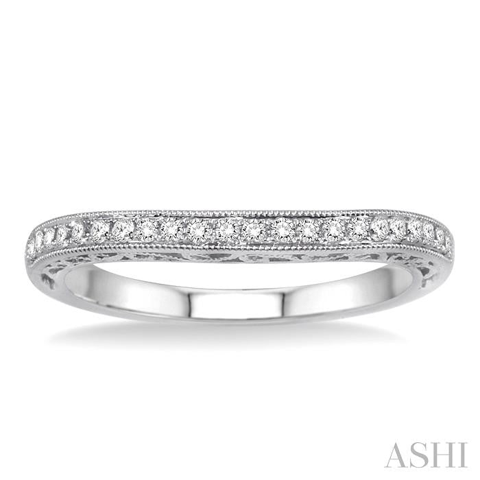 1/5 Ctw Round Cut Diamond Wedding Band in 18K White Gold