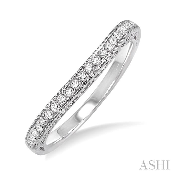 1/5 Ctw Round Cut Diamond Wedding Band in 14K White Gold