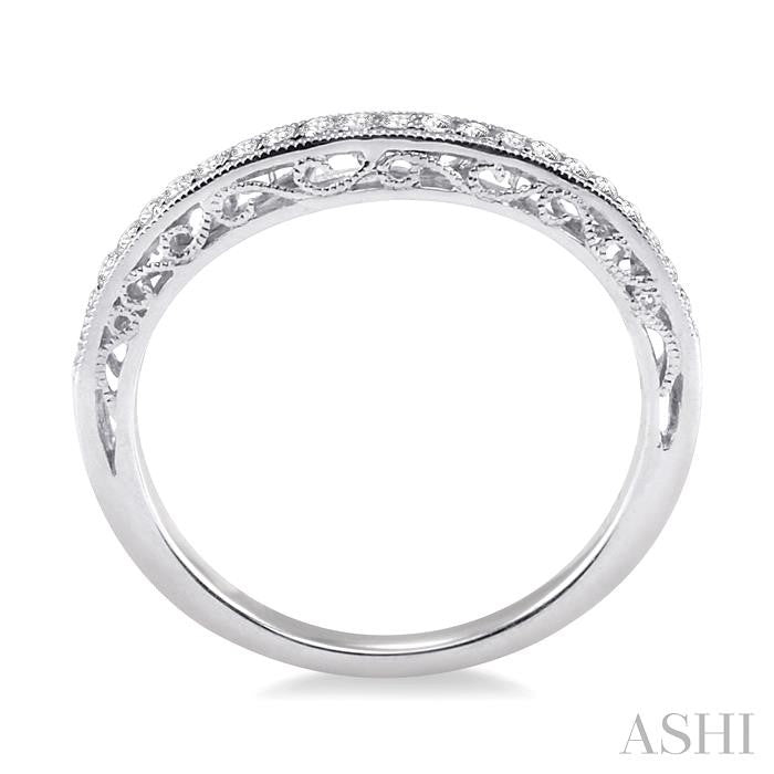 1/5 Ctw Round Cut Diamond Wedding Band in 14K White Gold
