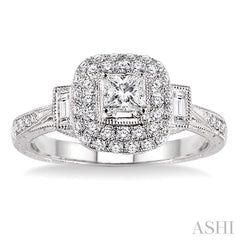 1/2 Ctw Diamond Semi-Mount Engagement Ring in 14K White Gold