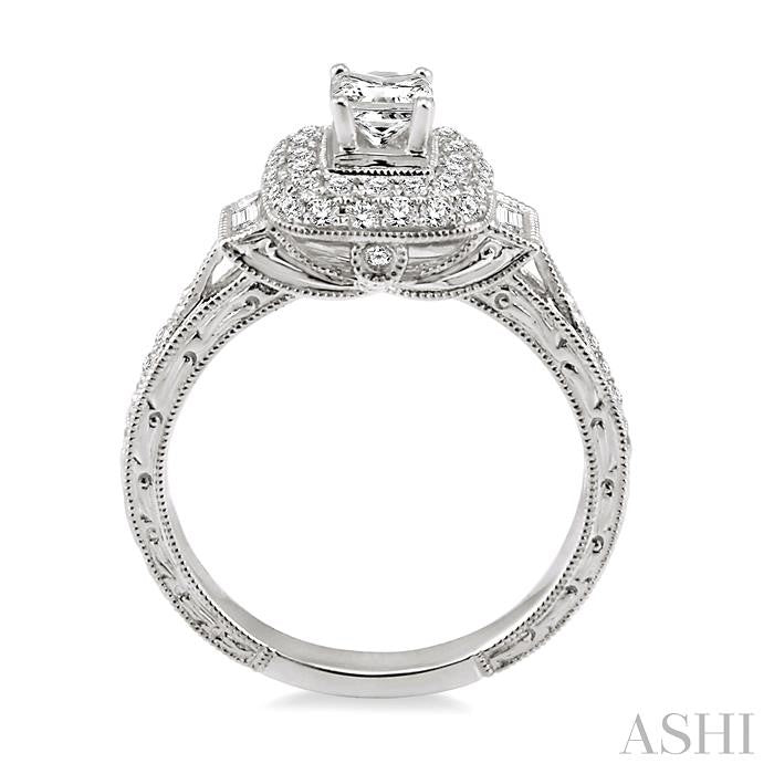 1/2 Ctw Diamond Semi-Mount Engagement Ring in 14K White Gold