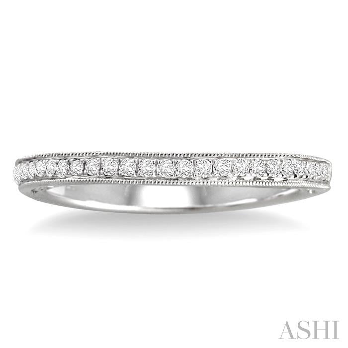 1/4 Ctw Round Cut Diamond Wedding Band in 14K White Gold