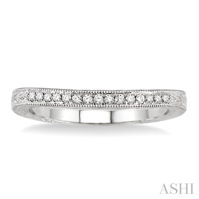 1/10 Ctw Round Cut Diamond Matching Wedding Band in 14K White Gold
