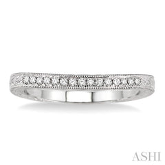 1/10 Ctw Round Cut Diamond Matching Wedding Band in 14K White Gold