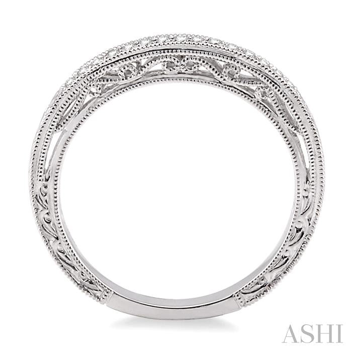 1/10 Ctw Round Cut Diamond Matching Wedding Band in 14K White Gold