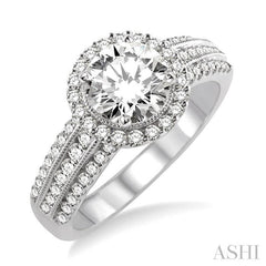 5/8 Ctw Diamond Semi-Mount Engagement Ring in 14K White Gold