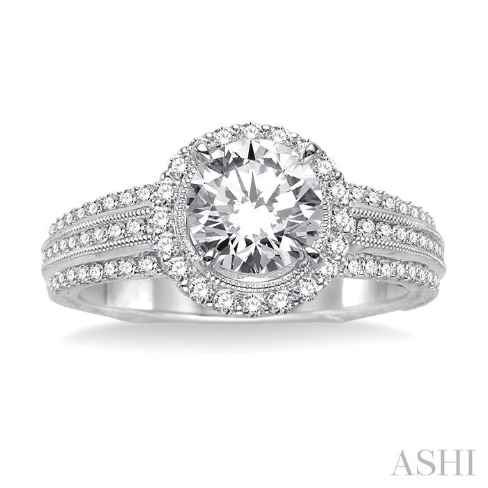 1/2 Ctw Diamond Semi-Mount Engagement Ring in 14K White Gold