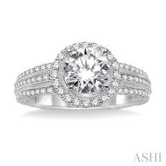 1/2 Ctw Diamond Semi-Mount Engagement Ring in 14K White Gold