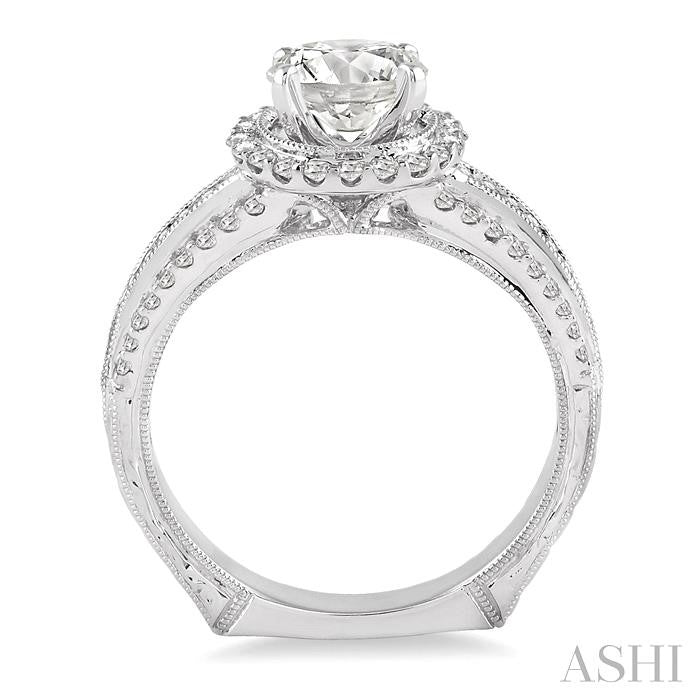 1/2 Ctw Diamond Semi-Mount Engagement Ring in 14K White Gold