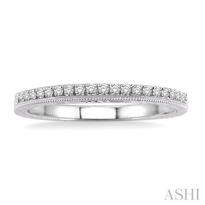 1/6 Ctw Round Cut Diamond Wedding Band in 14K White Gold