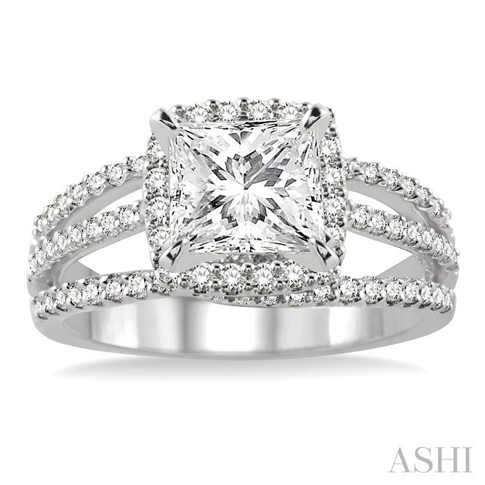 3/4 Ctw Diamond Semi-Mount Engagement Ring in 14K White Gold