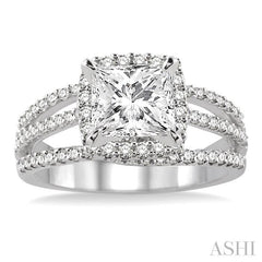 3/4 Ctw Diamond Semi-Mount Engagement Ring in 14K White Gold