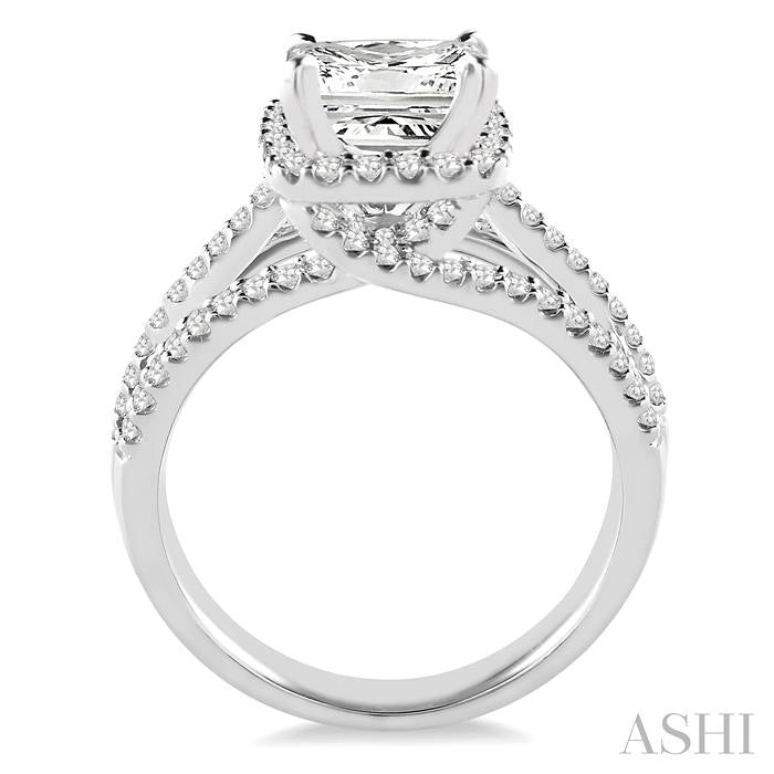3/4 Ctw Diamond Semi-mount Engagement Ring in 14K White Gold