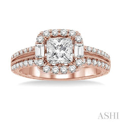 5/8 Ctw Diamond Semi-Mount Engagement Ring in 14K Rose Gold