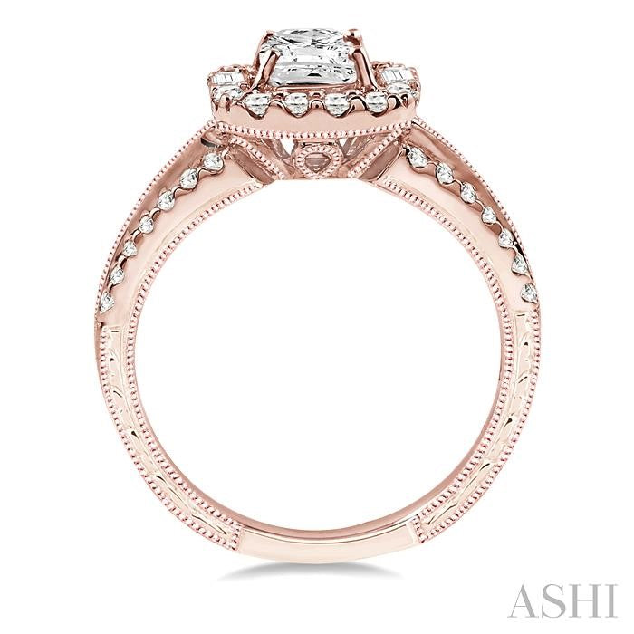 5/8 Ctw Diamond Semi-Mount Engagement Ring in 14K Rose Gold