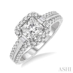 5/8 Ctw Diamond Semi-Mount Engagement Ring in 14K White Gold
