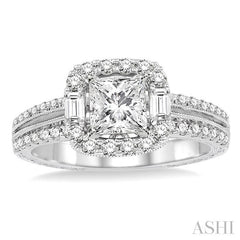 5/8 Ctw Diamond Semi-Mount Engagement Ring in 14K White Gold