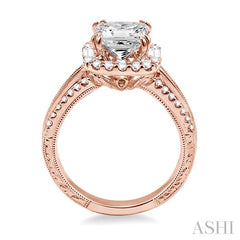 1/2 Ctw Diamond Semi-Mount Engagement Ring in 14K Rose Gold