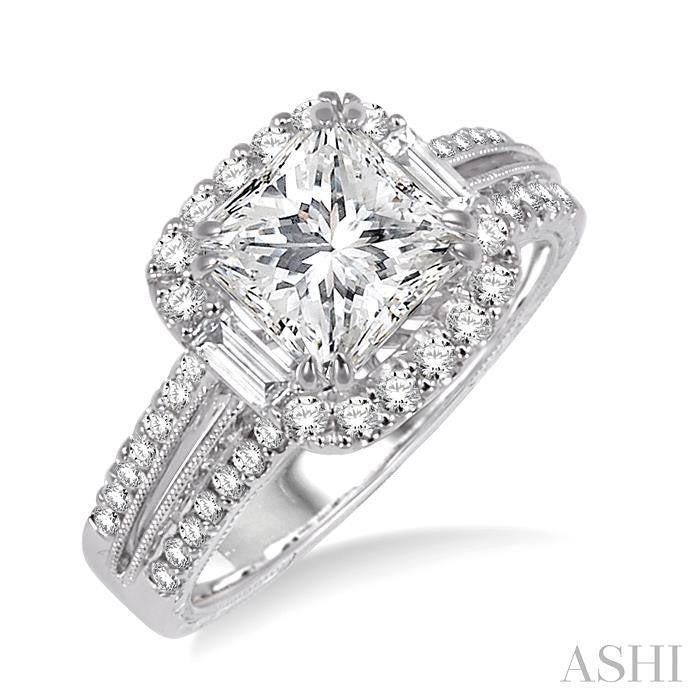 1/2 Ctw Diamond Semi-Mount Engagement Ring in 14K White Gold