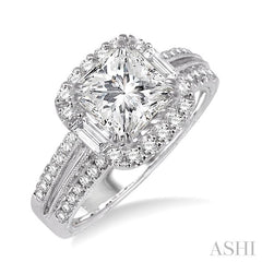 1/2 Ctw Diamond Semi-Mount Engagement Ring in 14K White Gold