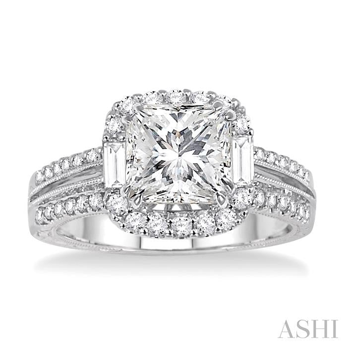 1/2 Ctw Diamond Semi-Mount Engagement Ring in 14K White Gold