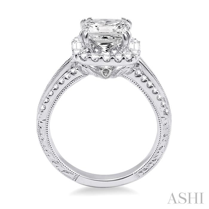 1/2 Ctw Diamond Semi-Mount Engagement Ring in 14K White Gold