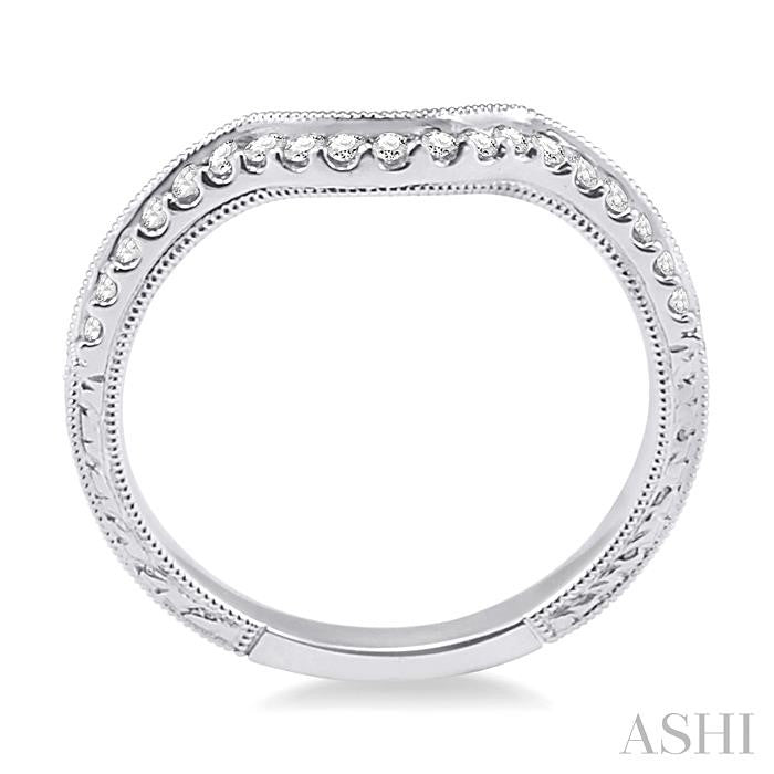 1/5 Ctw Round Cut Diamond Wedding Band in 14K White Gold