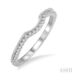 1/8 Ctw Round Cut Diamond Wedding Band in 14K White Gold