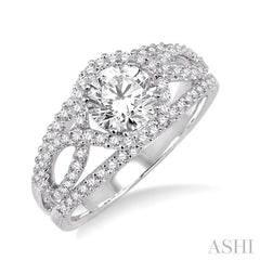 5/8 Ctw Diamond Semi-Mount Engagement Ring in 14K White Gold