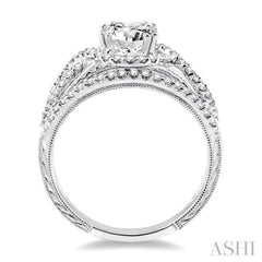 5/8 Ctw Diamond Semi-Mount Engagement Ring in 14K White Gold