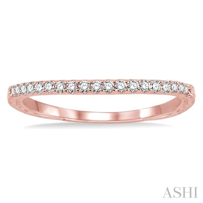 1/6 Ctw Round Cut Diamond Wedding Band in 14K Rose Gold
